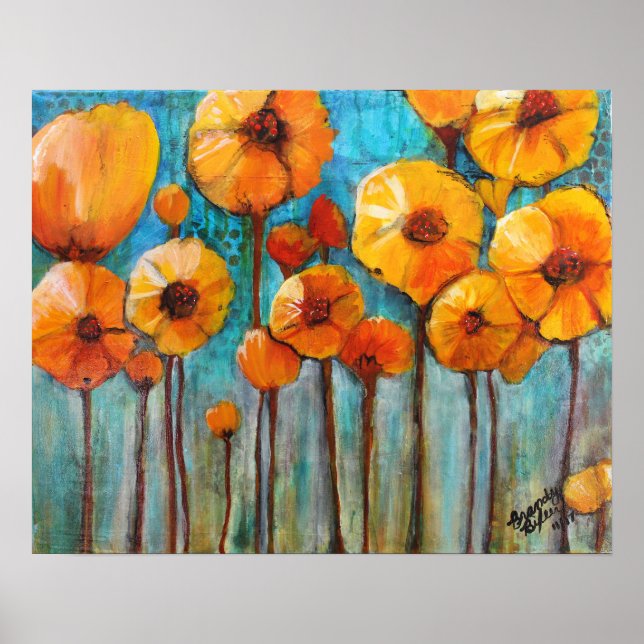 Poppies in Fall Poster (Front)