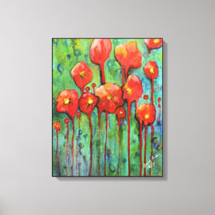 Poppies in Spring Canvas Print