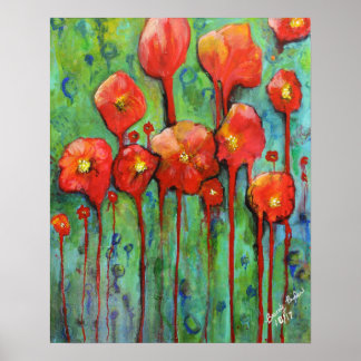 Poppies in Spring Poster