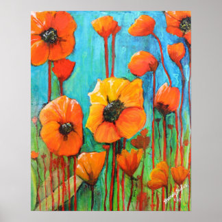 Poppies in Summer Poster
