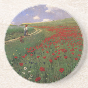 Poppies in the Field SZINYEI MERSE, Pál red flower Coaster