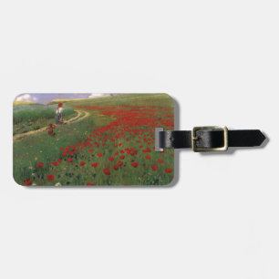 Poppies in the Field SZINYEI MERSE, Pál red flower Luggage Tag