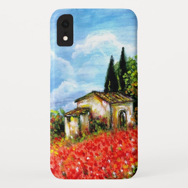 POPPIES IN TUSCANY / Landscape with Flower Fields Case-Mate iPhone Case (Back)