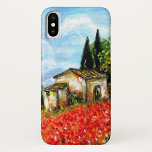 POPPIES IN TUSCANY / Landscape with Flower Fields iPhone X Case