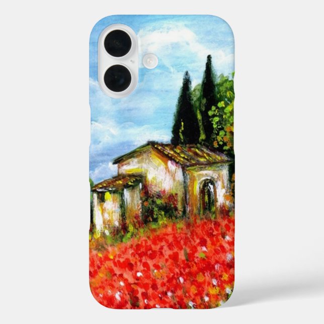 POPPIES IN TUSCANY / Landscape with Flower Fields Case-Mate iPhone Case (Back)
