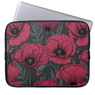 Poppies in Viva Magenta  Laptop Sleeve