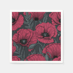 Poppies in Viva Magenta  Napkin