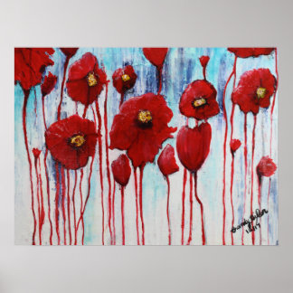 Poppies in Winter Poster