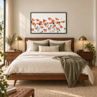 Poppies & Light Modern Botanical Wall Art Poster