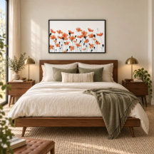 Poppies & Light Modern Botanical Wall Art Poster