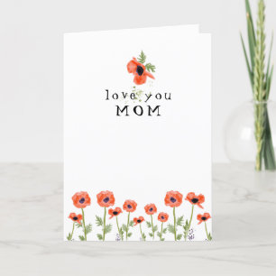  Poppies Love You Mum Mother's Day Thank You Card