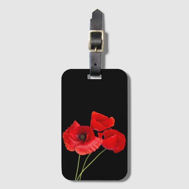 Poppies Luggage Tag (Front Vertical)