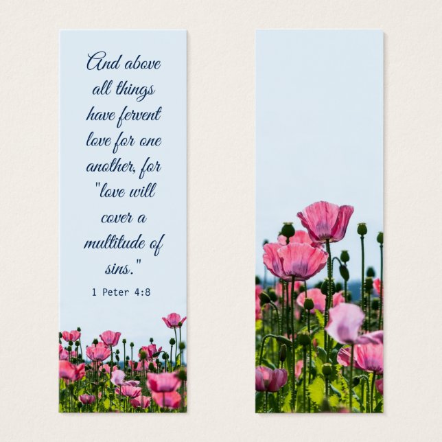 Poppies Marsala Floral Elegant Bible Verse (Front & Back)