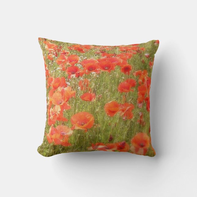 POPPIES MONET STYLE CUSHION (Front)