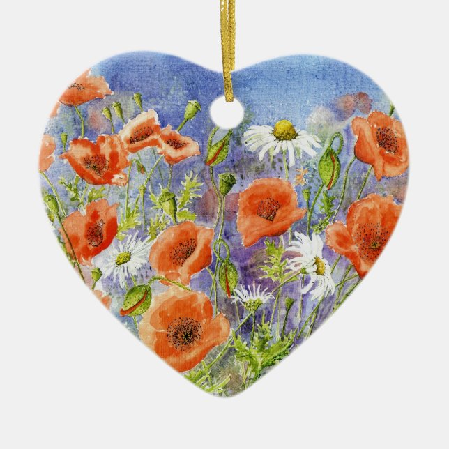 'Poppies n Daisies' Ornament (Front)
