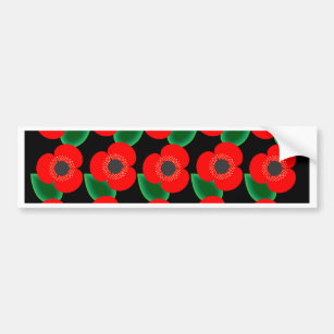 Poppies on Black Bumper Sticker