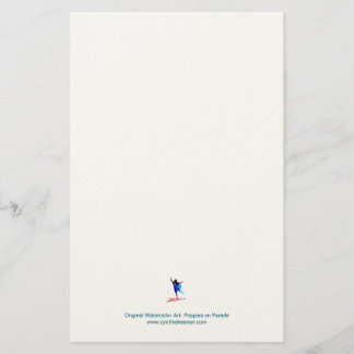 Poppies on Parade Personalized Stationery