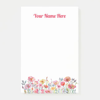 Poppies on Parade Post It Notes