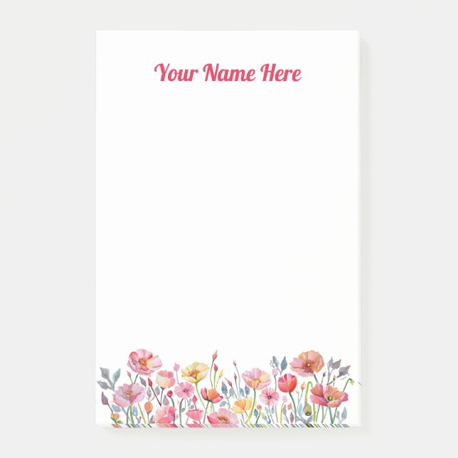 Poppies on Parade Post It Notes (Front)