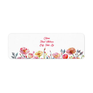 Poppies on Parade Return Address Label