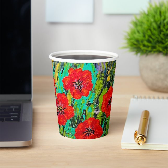 Poppies Paper Cups (Insitu)