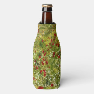 Poppies Pointillism Style Abstract Art Bottle Cooler