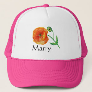 Poppies, Red poppy flowers Custom  Art Cap