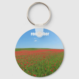 Poppies remember key ring