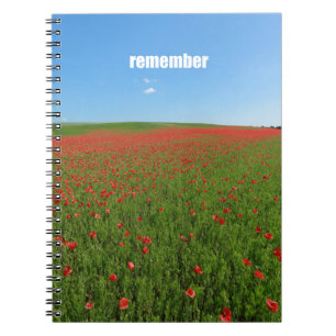 Poppies remember notebook