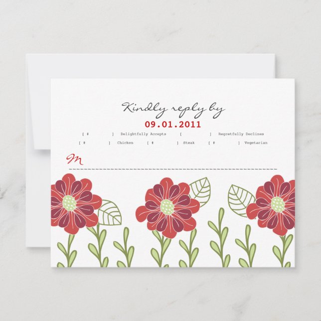 Poppies - RSVP Card (Front)