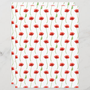Poppies Scrapbook Paper