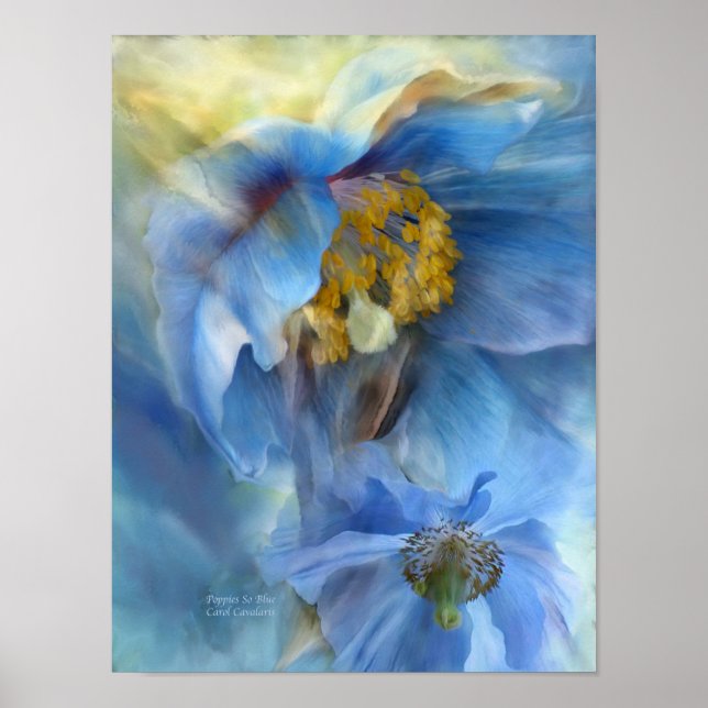 Poppies So Blue Art Poster/Print Poster (Front)