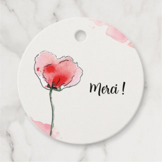 Poppies stickers favour tags