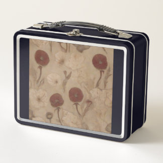 poppies symbolizing the decline of civilization metal lunch box