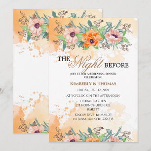 Poppies the night before rehearsal dinner invitation