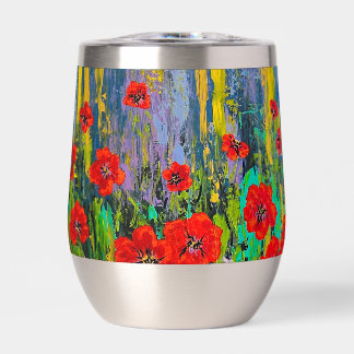 poppies thermal wine tumbler