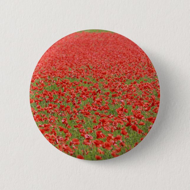 Poppies - thousands! 6 cm round badge (Front)