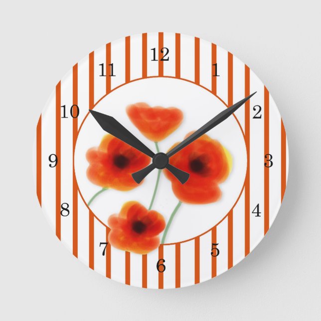 Poppies Wall Clock (Front)