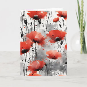 Poppies - Watercolor flowers Card
