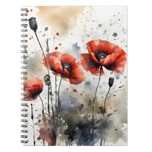 Poppies - Watercolor flowers Notebook