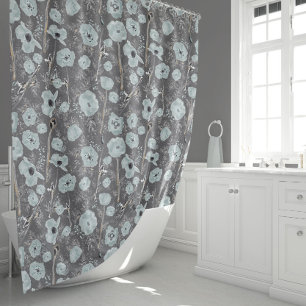 Poppies Watercolor Shower Curtain