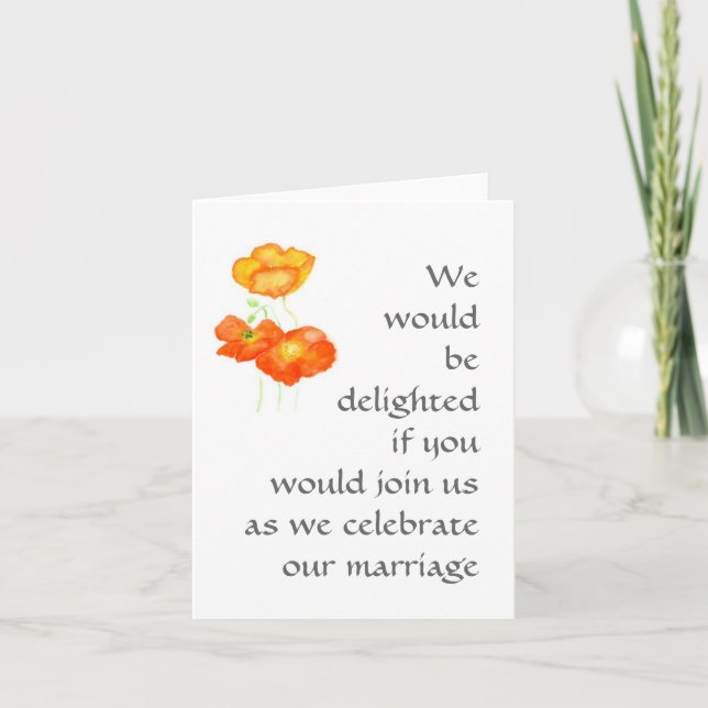 Poppies Wedding Invitation. Invitation (Front)