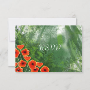 Poppies Wedding Reception RSVP Invitation