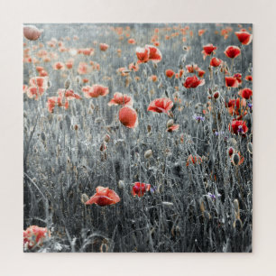 Poppies: Wildflower Rustic Charm. Jigsaw Puzzle
