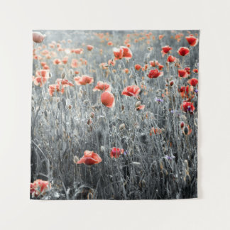 Poppies: Wildflower Rustic Charm. Tapestry