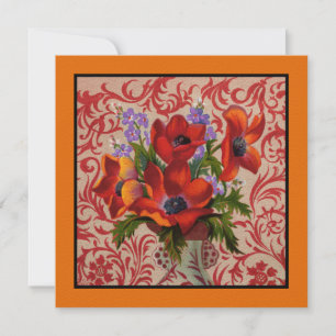Poppies with an Orange Border Invitation