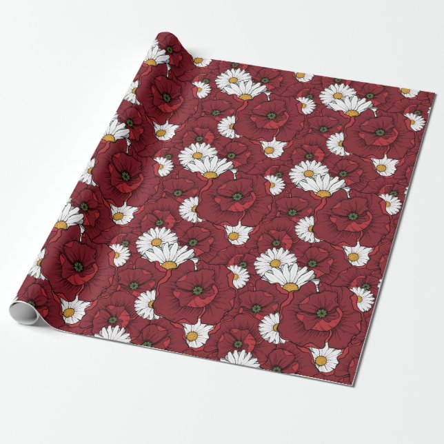 Poppies Wrapping Paper (Unrolled)