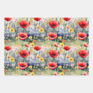 Poppies wrapping paper