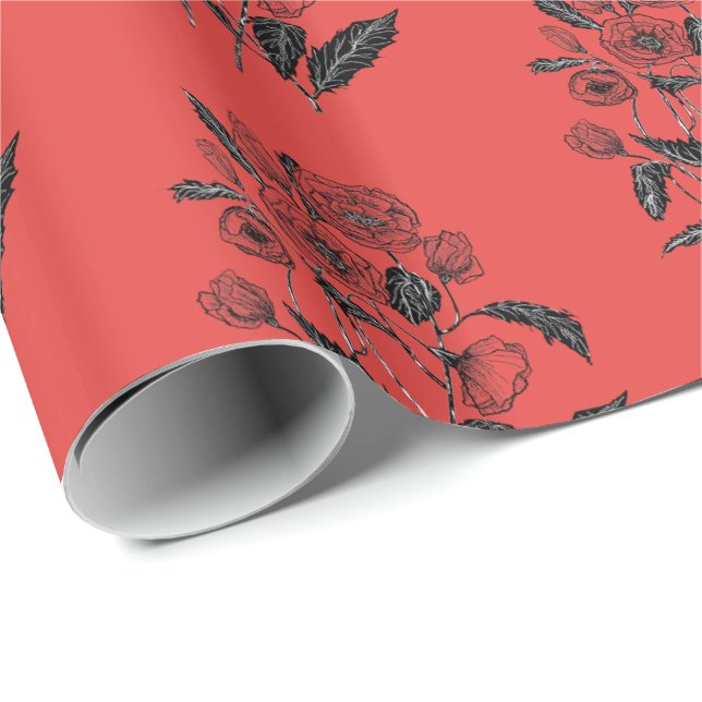 Poppies Wrapping Paper (Roll Corner)