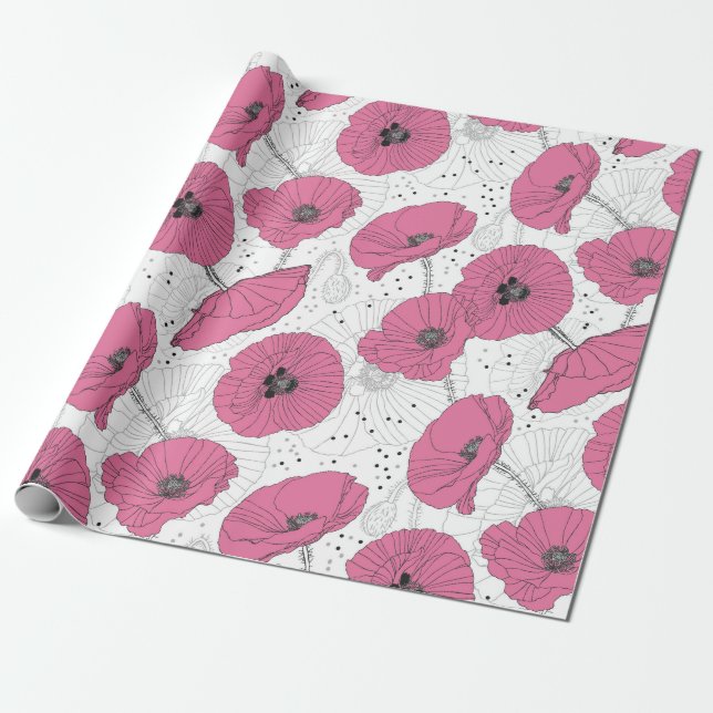 Poppies Wrapping Paper (Unrolled)